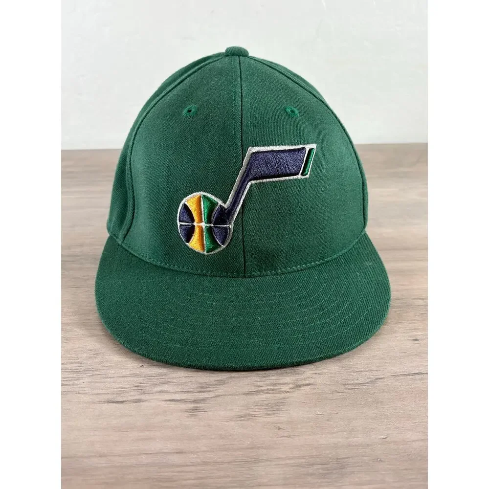Utah‎ Jazz NBA Green Fitted Flex Adidas Hat- 7 1/4- 7 5/8- EUC